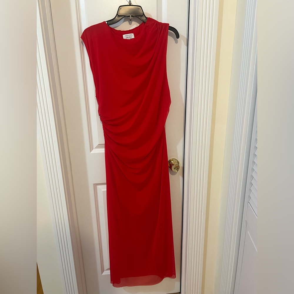 & other stories - Red Draped Sleeveless Midi Dress